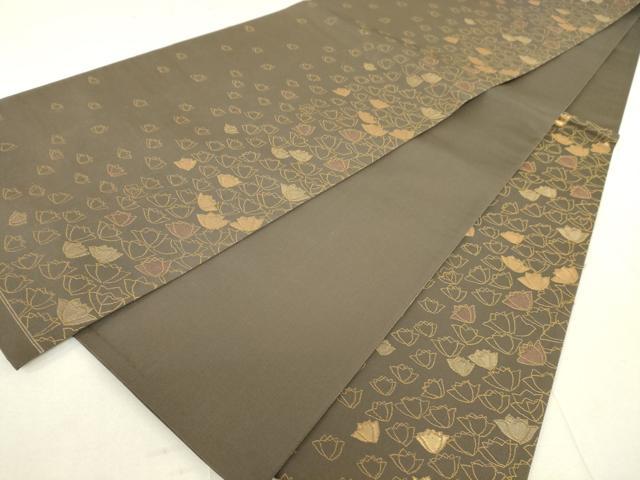 平和屋着物■六通柄袋帯 舞花文 金糸 正絹 逸品 DAAL4124jm