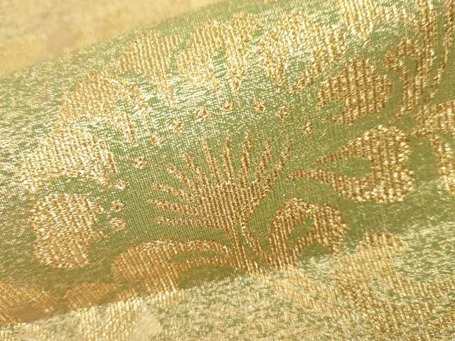 平和屋着物■六通柄袋帯 花唐草文 金糸 正絹 逸品 DAAL4151jm