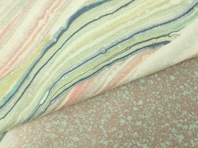 平和屋着物■六通太鼓柄袋帯 作家物 流水文 金彩 銀通し地 正絹 逸品 DAAL5891we