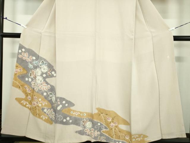 平和屋着物●十日町 名門 滝泰謹製 訪問着 絞り 辻が花 舞鳥文 正絹 逸品 DAAQ3212ps