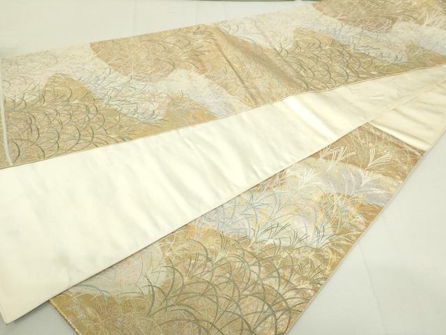 平和屋着物■六通柄袋帯 秋野 金銀糸 正絹 逸品 DAAM0452sf