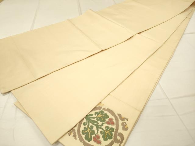 平和屋着物◎太鼓柄袋帯 花唐草文 正絹 逸品 DAAM0508bc
