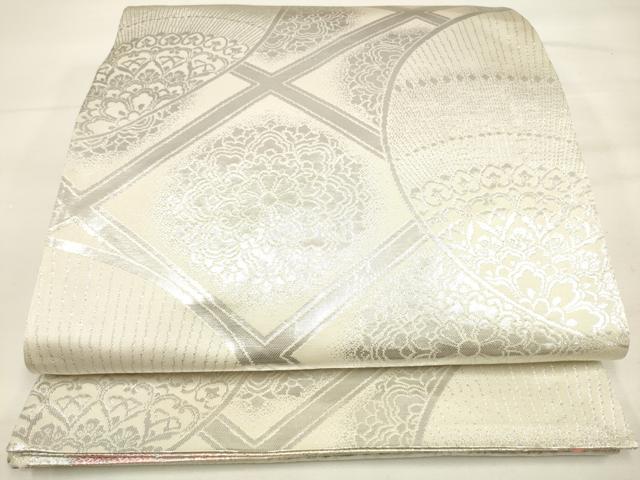 平和屋着物◎佐賀錦 両面 六通柄袋帯 孔雀花文 金銀糸 正絹 逸品 DAAM0546bc