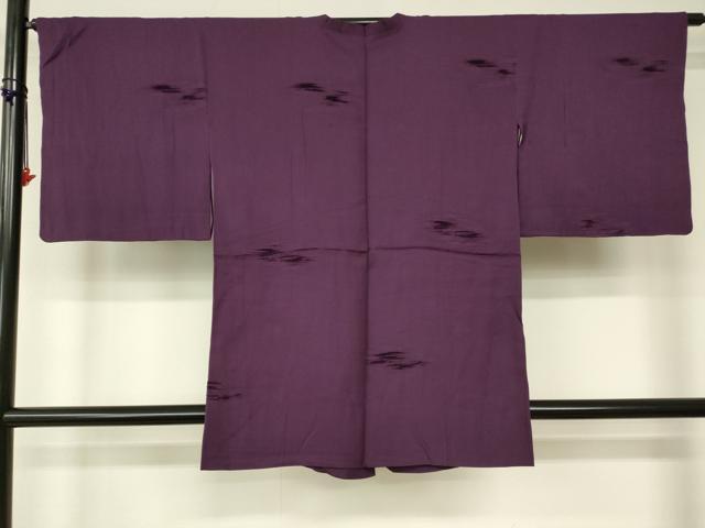 平和屋着物■道行コート 輪奈ビロード 霞地紋 桑の実色 正絹 逸品 DAAM9595cm