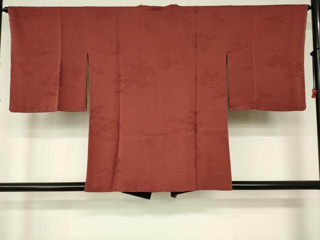 平和屋着物■道行コート リバーシブル 風景地紋 朱・緋色 正絹 逸品 DAAM9627cm