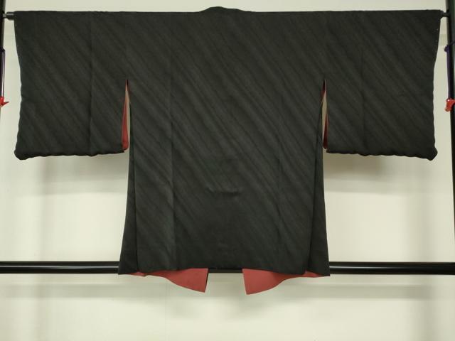 平和屋着物■道行コート リバーシブル 風景地紋 朱・緋色 正絹 逸品 DAAM9627cm