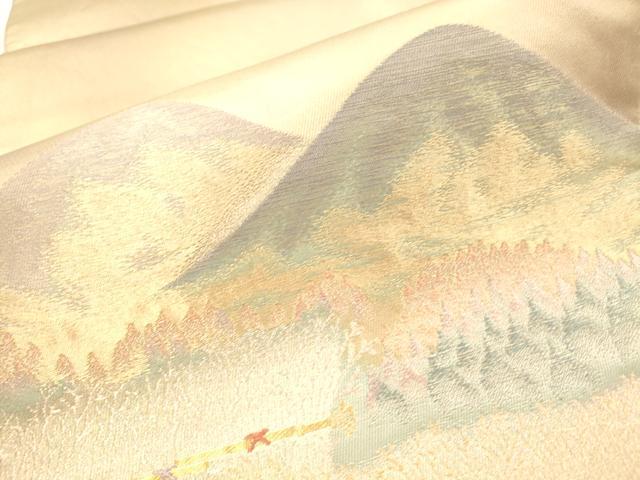 平和屋着物■太鼓柄袋帯 風景文 金糸 銀座おゝぎ屋扱い 正絹 逸品 DAAN0015op