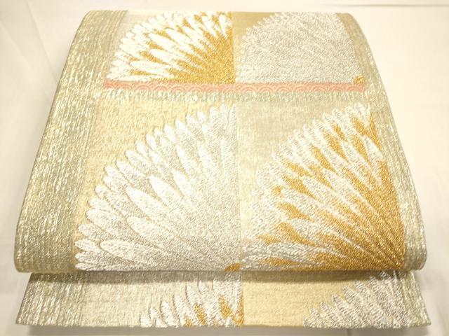 平和屋着物■六通柄袋帯 元禄菊文様 金銀糸 正絹 逸品 DAAN0052op