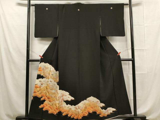 平和屋着物■豪華黒留袖 松 金銀糸 正絹 逸品 DAAN0179op