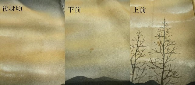 平和屋着物●水嶋征夫 訪問着 樹林文 暈し染め 正絹 逸品 DAAN1230az