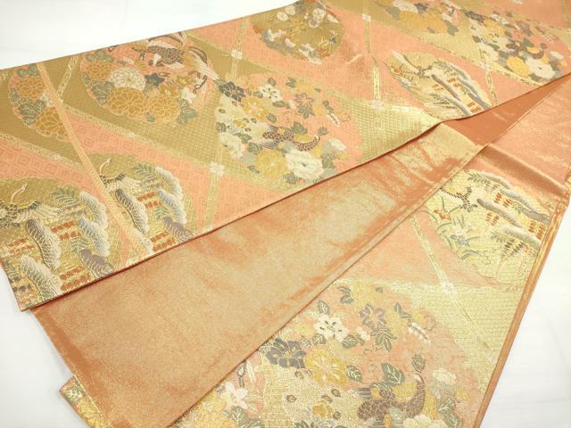 平和屋着物◎佐賀錦 六通柄袋帯 花鳥錦綾秀華 金糸 正絹 逸品 DAAN5049cd