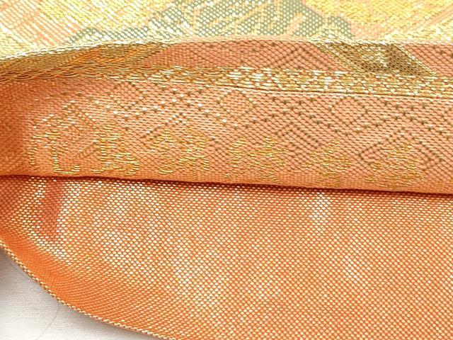 平和屋着物◎佐賀錦 六通柄袋帯 花鳥錦綾秀華 金糸 正絹 逸品 DAAN5049cd