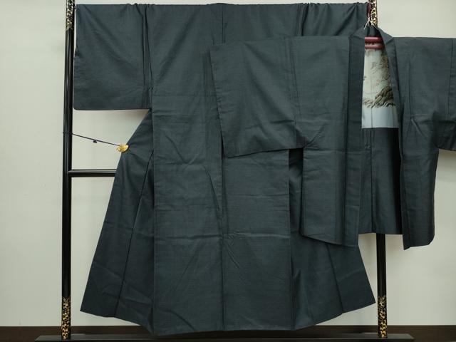 平和屋着物□男性 紬 アンサンブル 亀甲文 キングサイズ 正絹