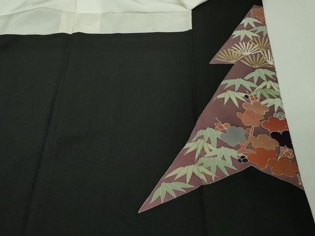 平和屋着物■豪華黒留袖 松皮菱花文 松竹梅 金彩 正絹 逸品 DAAO1000xg