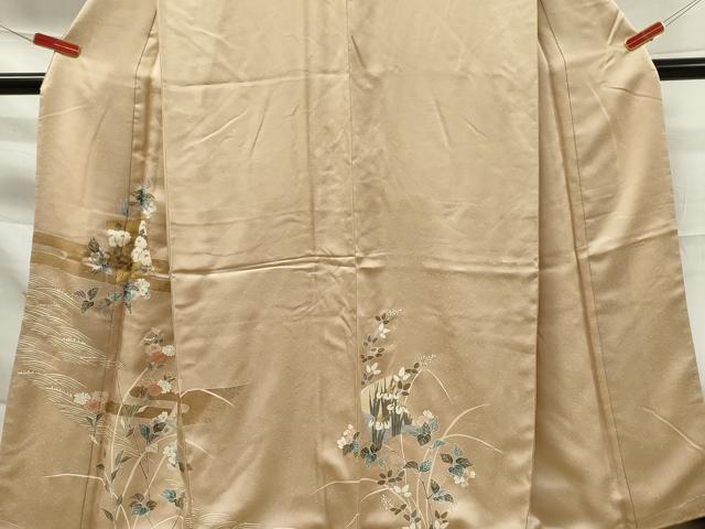 平和屋着物■訪問着 駒刺繍 色紙枝花文 金彩 正絹 逸品 DAAO3645ob