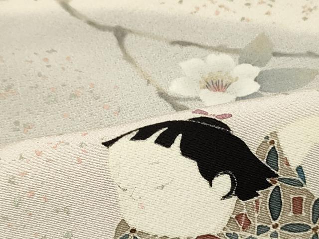 平和屋着物■訪問着 童子遊び 風景枝花文 暈し染め 銀彩 正絹 逸品 DAAO3648ob