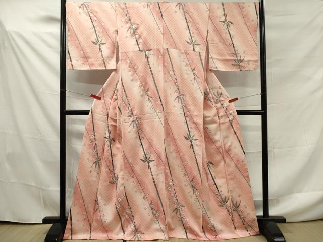 平和屋着物■上質な小紋 笹竹花文 暈し染め 金銀彩 正絹 逸品 DAAO3653ob