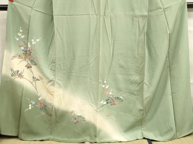 平和屋着物■訪問着 作家物 枝花文 暈し染め 正絹 逸品 DAAO4752tw