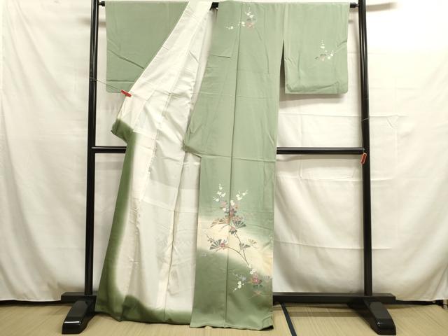 平和屋着物■訪問着 作家物 枝花文 暈し染め 正絹 逸品 DAAO4752tw