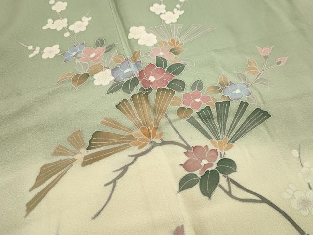 平和屋着物■訪問着 作家物 枝花文 暈し染め 正絹 逸品 DAAO4752tw