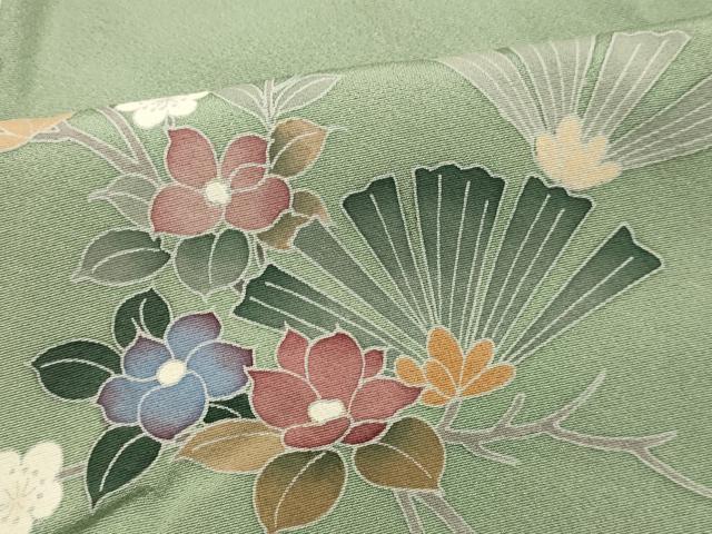 平和屋着物■訪問着 作家物 枝花文 暈し染め 正絹 逸品 DAAO4752tw