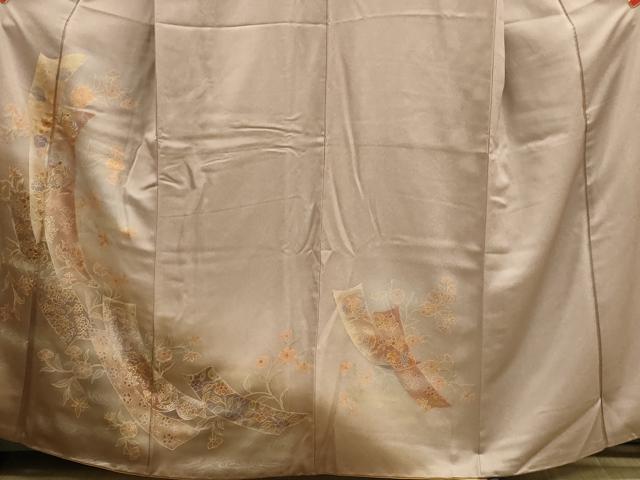 平和屋着物■訪問着 駒刺繍 鳳凰草花文 暈し染め 金銀彩 正絹 逸品 DAAO4759tw