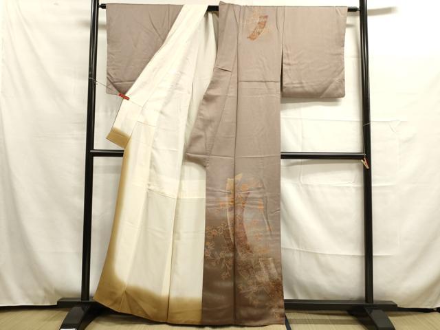 平和屋着物■訪問着 駒刺繍 鳳凰草花文 暈し染め 金銀彩 正絹 逸品 DAAO4759tw