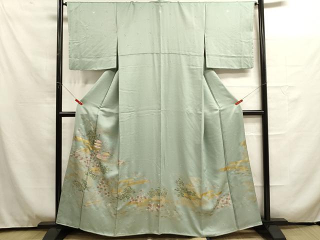 平和屋着物■豪華色留袖 風景文 松竹梅 金銀彩 正絹 逸品 DAAO4765tw