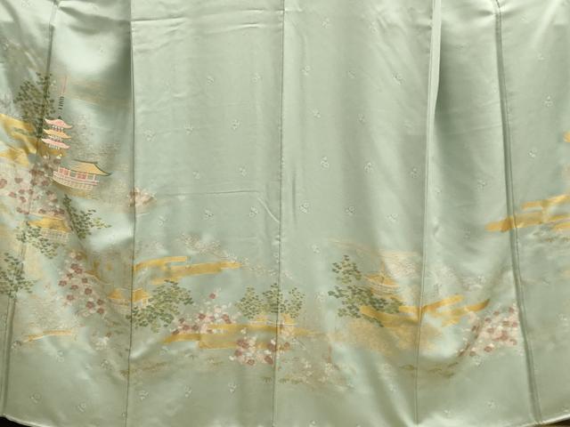 平和屋着物■豪華色留袖 風景文 松竹梅 金銀彩 正絹 逸品 DAAO4765tw