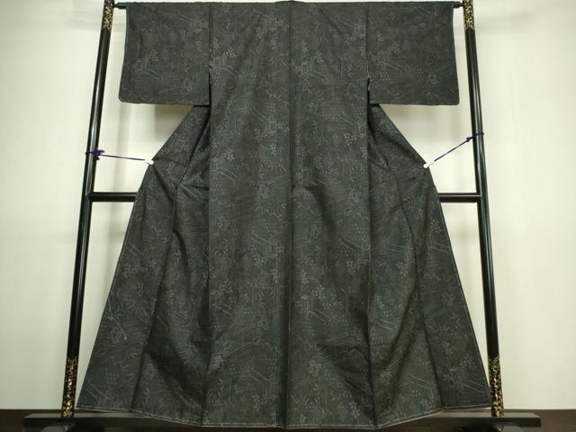 平和屋着物■本場大島紬 御所車吉祥花文 正絹 逸品 DAAO5163zy