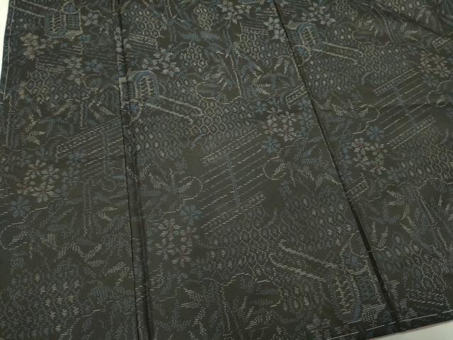 平和屋着物■本場大島紬 御所車吉祥花文 正絹 逸品 DAAO5163zy