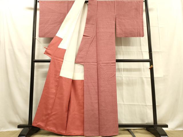 平和屋着物■上質な紬 銀朱色 正絹 逸品 DAAO5182zy