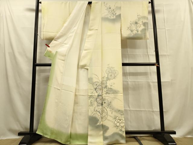平和屋着物■訪問着 手描き 花車文 暈し染め 正絹 逸品 DAAO5183zy