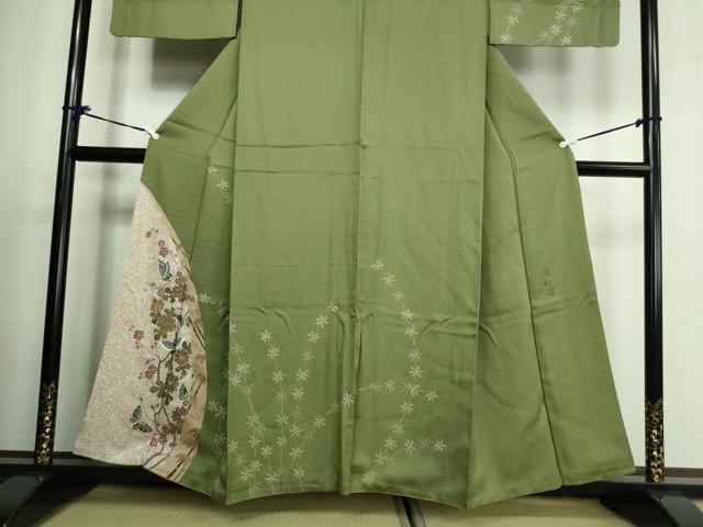 平和屋着物■訪問着 花蝶文 金彩 正絹 逸品 DAAO7167sf