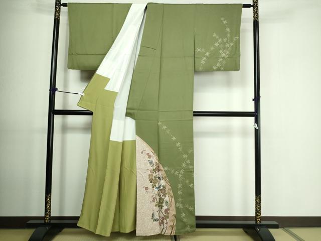 平和屋着物■訪問着 花蝶文 金彩 正絹 逸品 DAAO7167sf