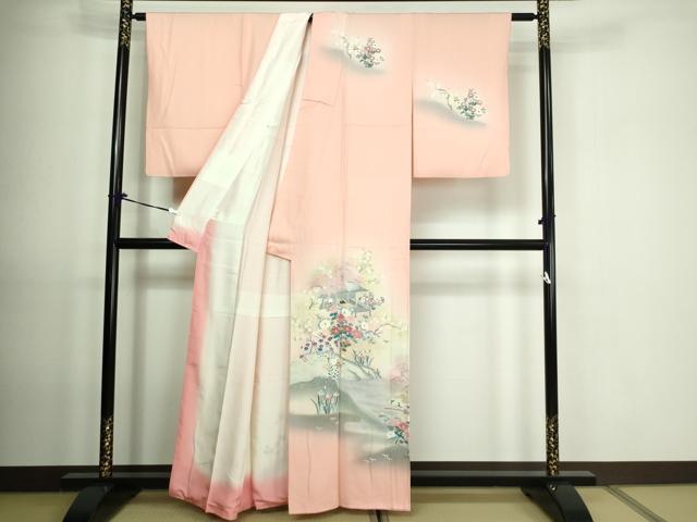 平和屋着物■訪問着 風景草花文 暈し染め 金銀彩 正絹 逸品 DAAO7181sf