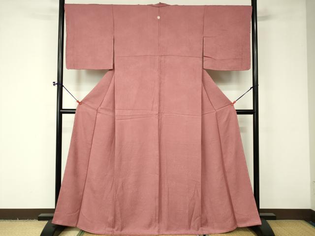 平和屋着物■上質な色無地 霞地紋 薄紅色 正絹 逸品 DAAO7708cm
