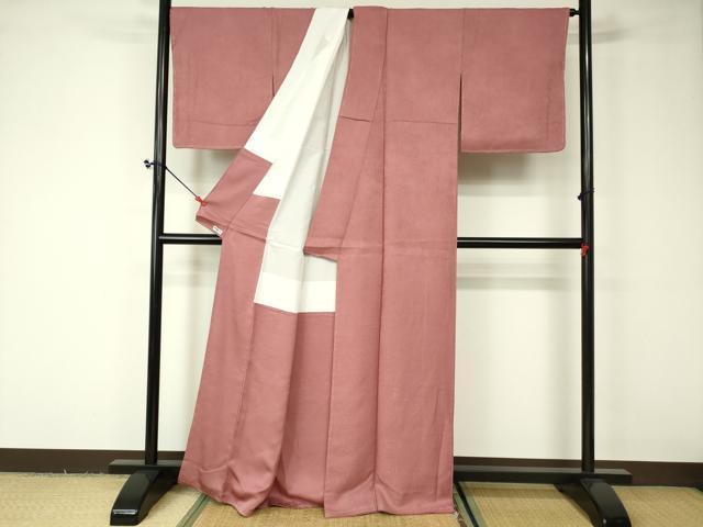 平和屋着物■上質な色無地 霞地紋 薄紅色 正絹 逸品 DAAO7708cm