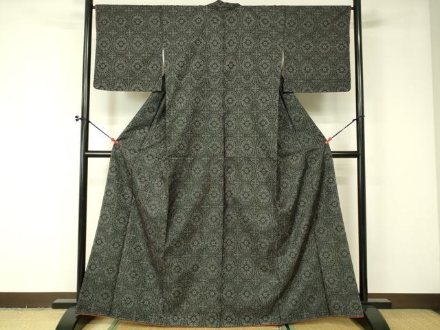 平和屋着物■本場大島紬 抽象文様 正絹 逸品 DAAO7738cm