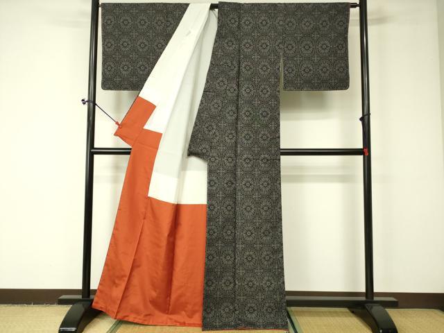 平和屋着物■本場大島紬 抽象文様 正絹 逸品 DAAO7738cm