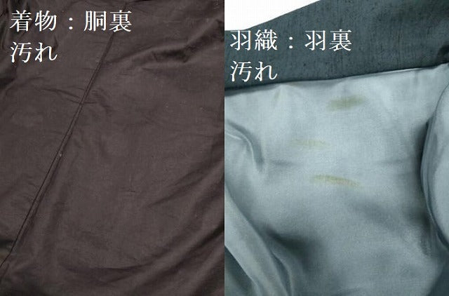 平和屋着物■男性 紬 アンサンブル 百入茶色 正絹 逸品 DAAO8131op