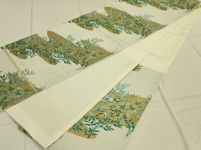 平和屋着物◎六通柄袋帯 流水枝花文 金糸 DAAO9842rt