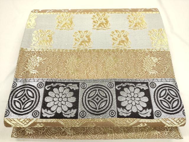 平和屋着物●六通柄袋帯 名物裂 金銀糸 正絹 逸品 DAAP1762ic