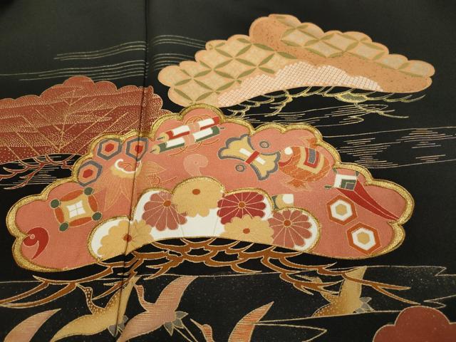 平和屋着物■豪華黒留袖 雲霞宝尽くし文 金彩 正絹 逸品 DAAP2779ud