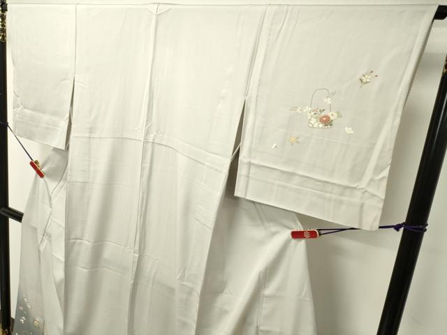 平和屋着物▽訪問着 単衣 駒刺繍 花籠文 暈し染め 金彩 正絹 逸品 DAAP6937jm