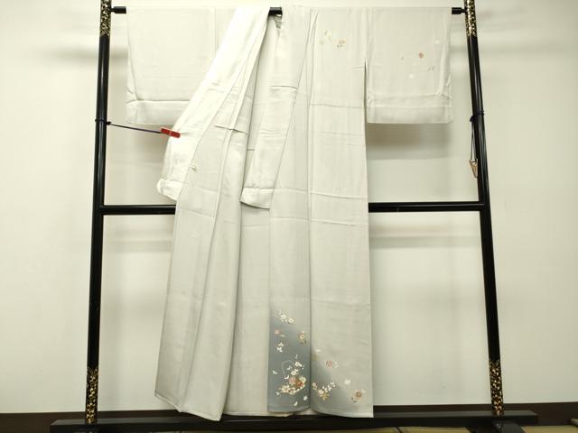 平和屋着物▽訪問着 単衣 駒刺繍 花籠文 暈し染め 金彩 正絹 逸品 DAAP6937jm