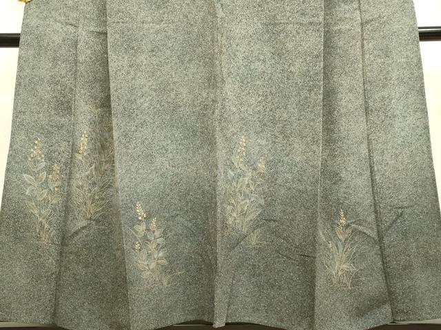 平和屋着物▽訪問着 単衣 刺繍 草花文 正絹 逸品 DAAP7378du