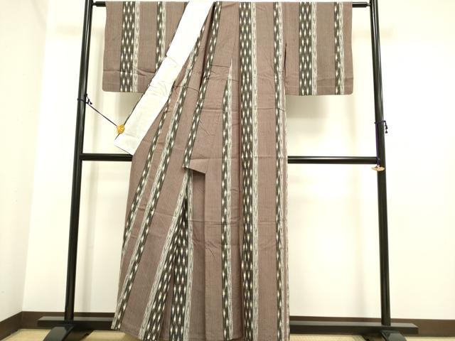 平和屋着物▽上質な紬 単衣 矢羽間道 正絹 逸品DAAP7384du