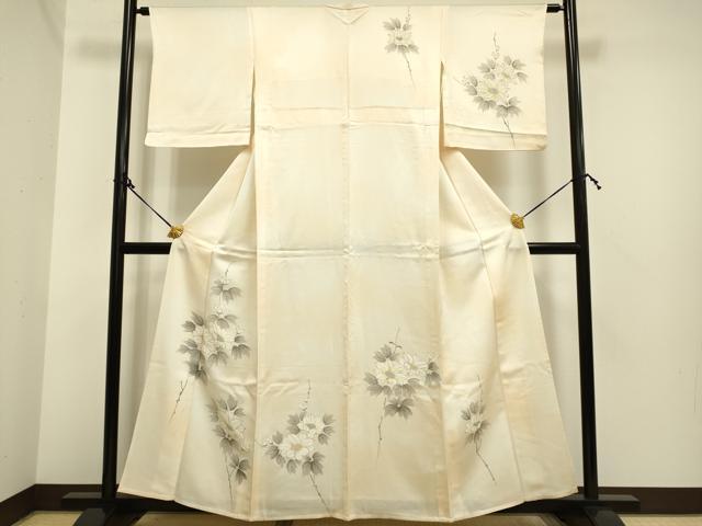 平和屋着物▽訪問着 単衣 手描き 草花文 暈し染め 正絹 逸品 DAAP7407du