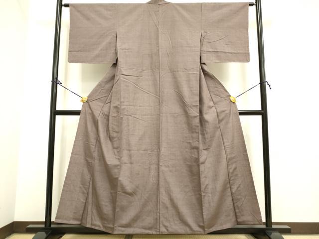 平和屋着物▽結城紬 単衣 樺茶色 正絹 逸品 DAAP7408du